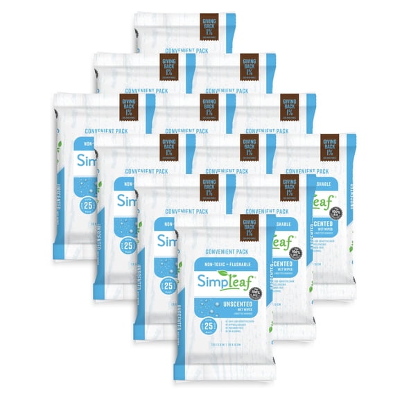 Toallitas húmedas desechables Simpleaf sin perfume, 600 unidades