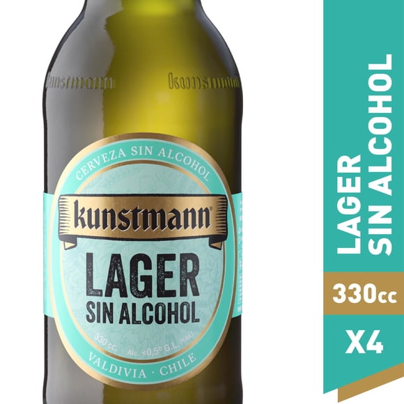 Cerveza Lager Sin Alcohol 0.5° Pack Botella, 4 Un