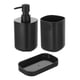thumbnail image 1 of Set Juego De Baño 3 Pieza Jabon Dispensador Cepillo Plastic negro, 1 of 5