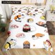 thumbnail image 1 of Japanese Sushi Duvet Cover Little Cat Bedding Set Novelty Cartoon Pet Animal Japan Food White Polyester Quilt Cover Bed Sheets, 1 of 5