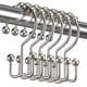 thumbnail image 1 of Ganchos para cortina de ducha, de metal resistente a la oxidación y con doble deslizamiento, para barra de ducha y cortinas de baño, juego de 12, níquel mate., 1 of 6