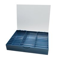 Magideal - Caja De Almacenamiento Para Decoración De Uñas, Soporte De Exhibición Para Decoración De Uñas, 30 Rejillas, Estuche Cosmético A Prueba De Polvo, Conte Azul