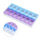 thumbnail image 3 of REGALWOVEN 1 Pc 14 Compartimentos Caja de Pastillas de Doble Fila para Viaje Pequeña Púrpura Azul, 3 of 6