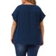 thumbnail image 5 of Agnes Orinda Blusas de Tallas Grandes para Mujer Chiffon Swiss Dots Mangas Cortas Encaje Crochet Blusa Plisada L Azul Oscuro, 5 of 8