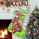 thumbnail image 1 of Osito Tema: Calcetines de Navidad, fino lino blanco para colgar en escaleras y chimenea, decoración navideña para el hogar, regalo de Navidad. 45cm × 32cm, 1 of 5
