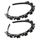 thumbnail image 1 of Diadema con horquillas y doble flequillo con diamantes de imitación, accesorios para el cabello, diademas trenzadas con clips, diademas retorcidas, 1 of 5