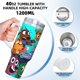 thumbnail image 5 of ¡Vamos, Plátanos! Vaso aislado de acero inoxidable con asa, diseño temático, regalo para familia, amigos y fans; incluye pajita y encaja en el portavasos estándar, 40 oz, 5 of 6