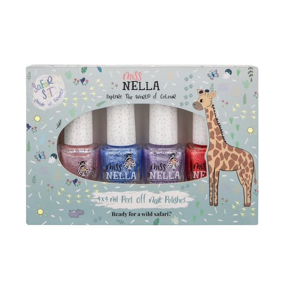 Set de esmaltes de uñas MISS NELLA SAFARI COLLECTION Glitter x4