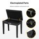 thumbnail image 3 of Banco para piano Donner con almacenamiento de madera maciza negra, 3 of 7