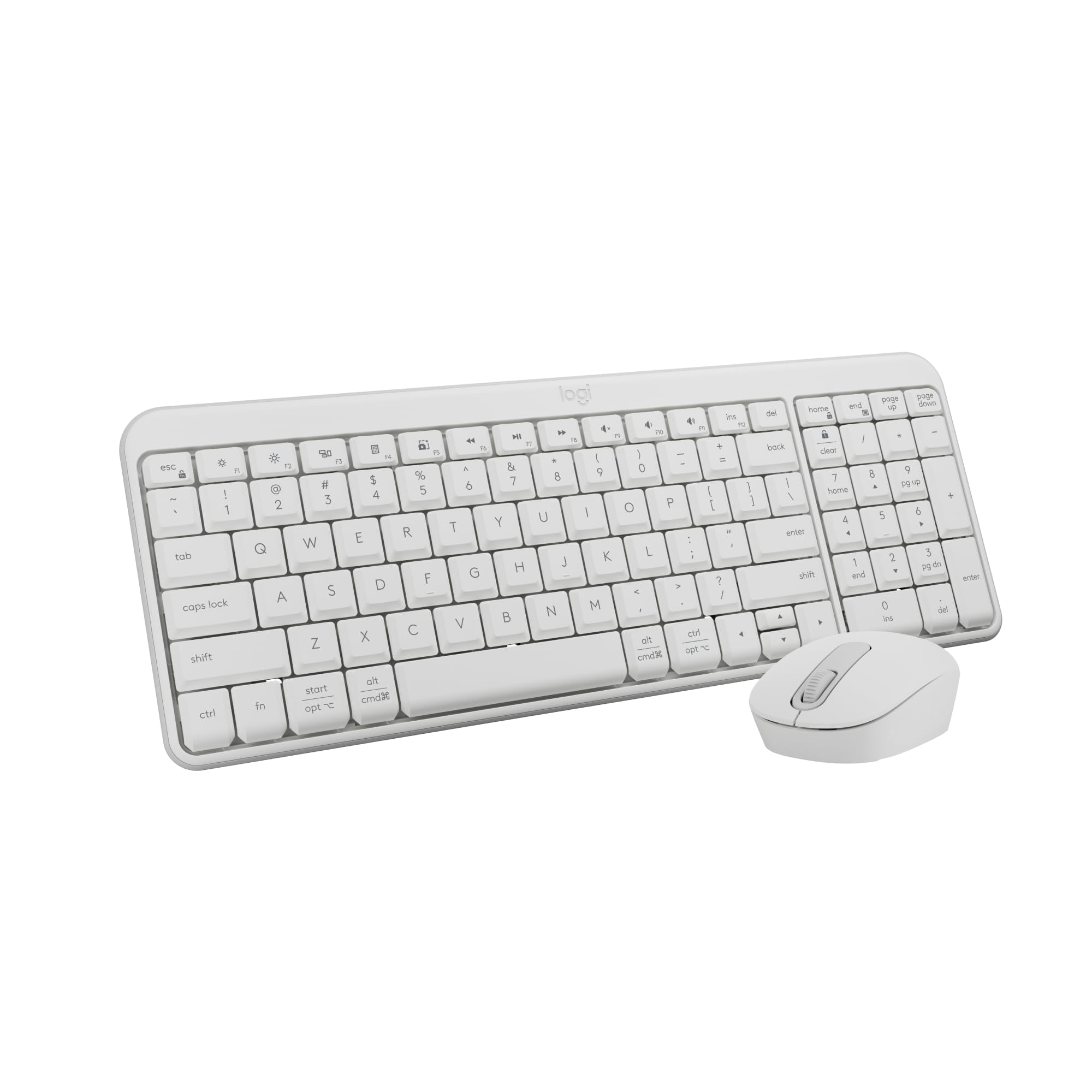Combinación De Teclado Y Ratón Inalámbricos Bluetooth Logitech Mk250, Color Blanco
