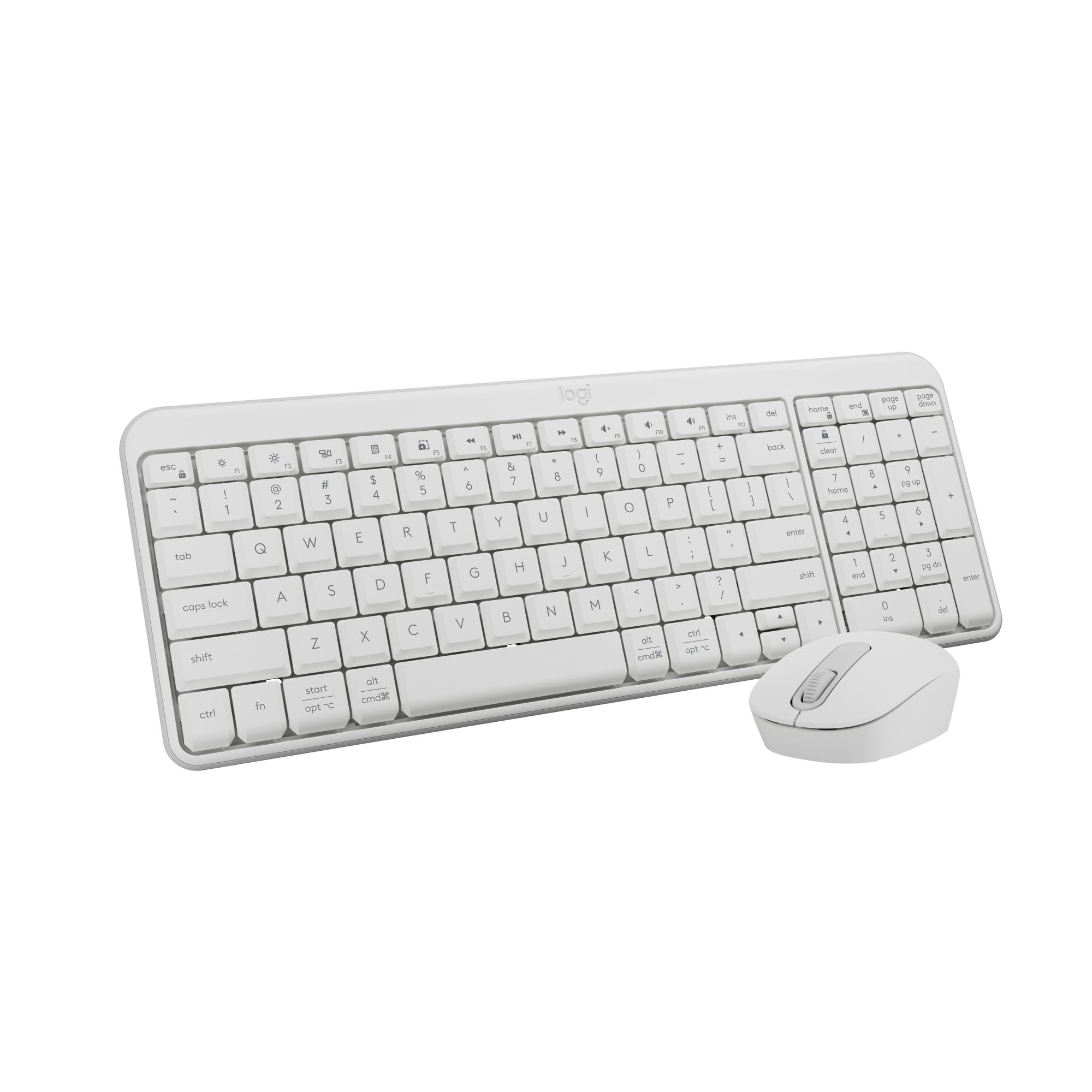 Combinación De Teclado Y Ratón Inalámbricos Bluetooth Logitech Mk250, Color Blanco