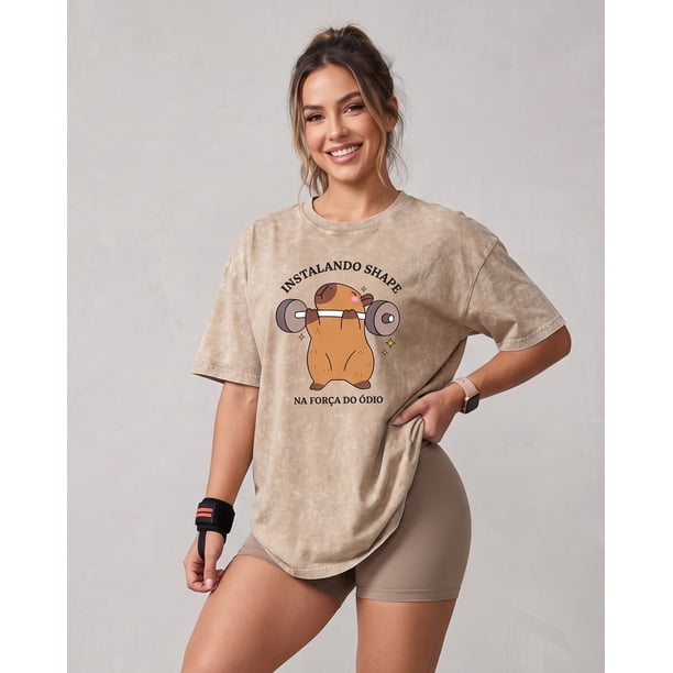 Polera Deportiva Oversize Capybara Vintage Calce Perfecto - A366