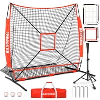Basegoal - Red De Béisbol, Portería Base De 6 X 6 Pies Con Zona De Ataque Y Bolsa