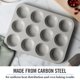 thumbnail image 4 of Molde para muffins Martha Stewart de 12 cavidades, gris frío, antiadherente, 4 of 7
