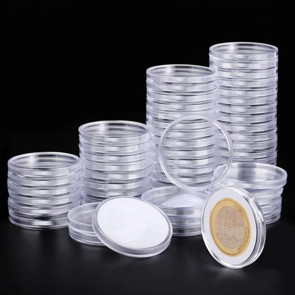 Cápsulas de monedas Utron 60P de plástico transparente para Silver Dollar 40 mm