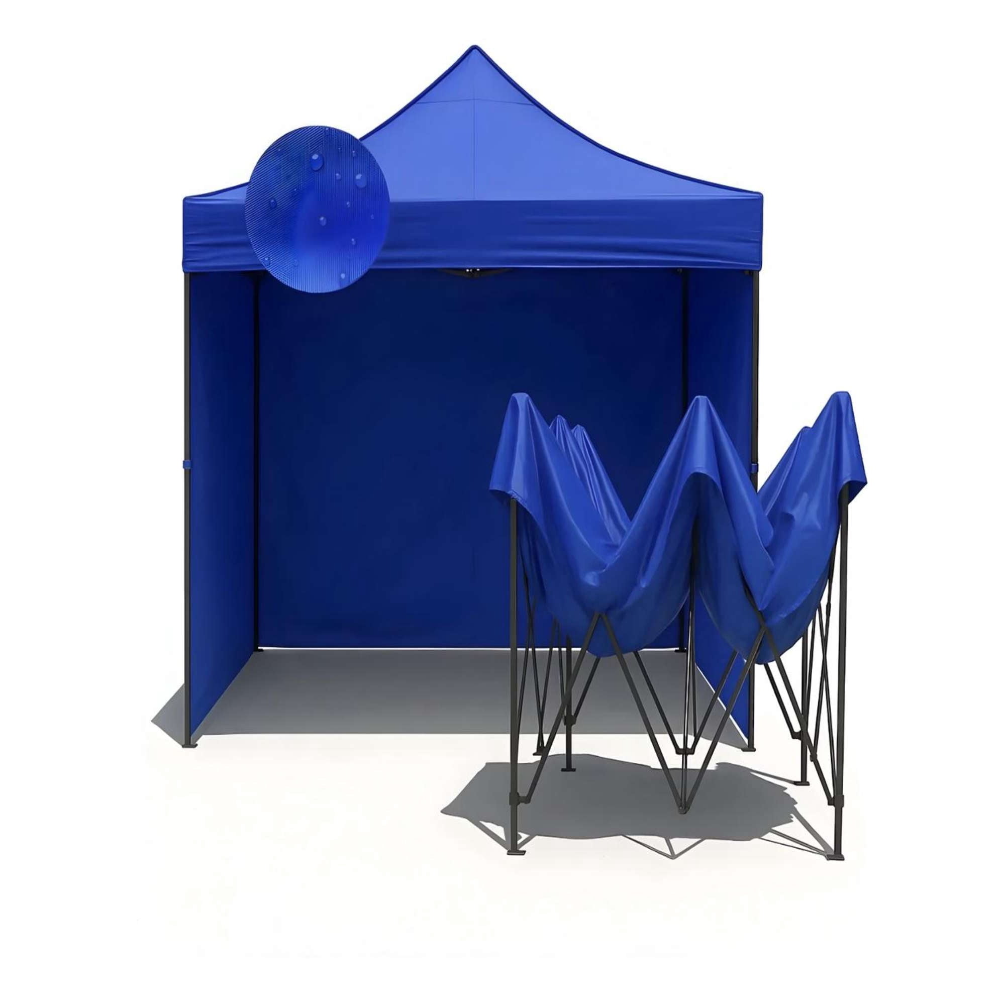 Imac Hogar - Toldo Plegable 3x3 Con Laterales Azul Protección Uv E Impermeable
