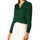 thumbnail image 5 of INSPIRE CHIC Camisas Elegantes para Mujer Cuello de Punta Manga Larga Blusa de Satén Suave Regreso a Clases Conjunto para Maestras Verde Oscuro XS, 5 of 8