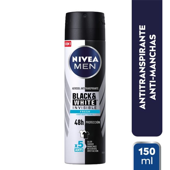 Desodorante Spray Nivea Hombre Invisible For Black & White Fresh Hombre, 150 ml