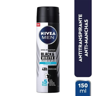 Desodorante Hombre Spray Invisible For Black & White Fresh 150 Ml Nivea