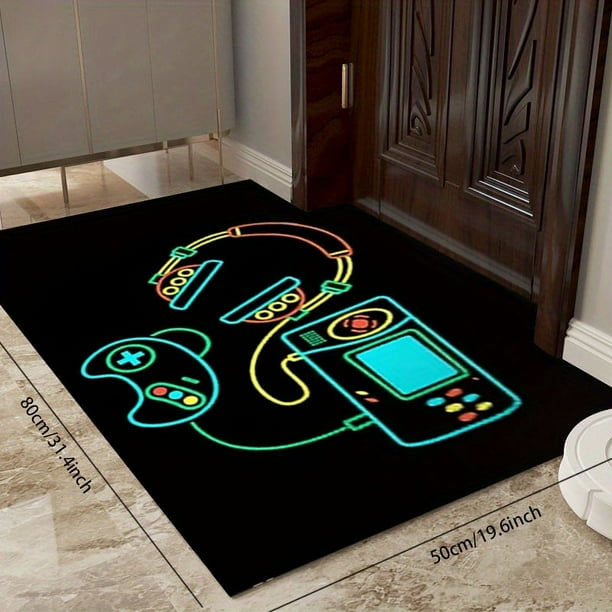 1pc Area Rug, Game Set Pattern, Living Room Bedroom Game Console Anti Slip Floor Mat, Game Console Print Pattern Floor Mat