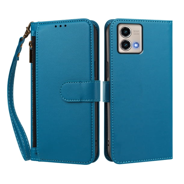 Funda Tipo Billetera para Motorola Moto G Stylus 5G 2023 con Soporte y Bolsillo con Cierre Azul