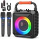 thumbnail image 1 of JYX Máquina de Karaoke para Niños y Adultos, Sistema de Karaoke para el Hogar con 2 Micrófonos, Altavoz Bluetooth con Luz para Fiestas, 1 of 9