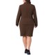 thumbnail image 4 of Agnes Orinda Conjunto de Traje de Negocios para Mujer Talla Grande de 2 Piezas con Blazer de Solapa con Botones y Faldas Lápiz Midi con Bolsillo 1X Marrón Oscuro, 4 of 8