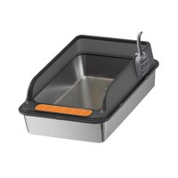 Magideal - Caja De Arena Para Gatos, Bandeja De Arena Para Gatos, Portátil, Para Gatos Pequeños Y Grandes, Bacinilla Para Gatos, Frente Rebajado Con Protección Y Negro