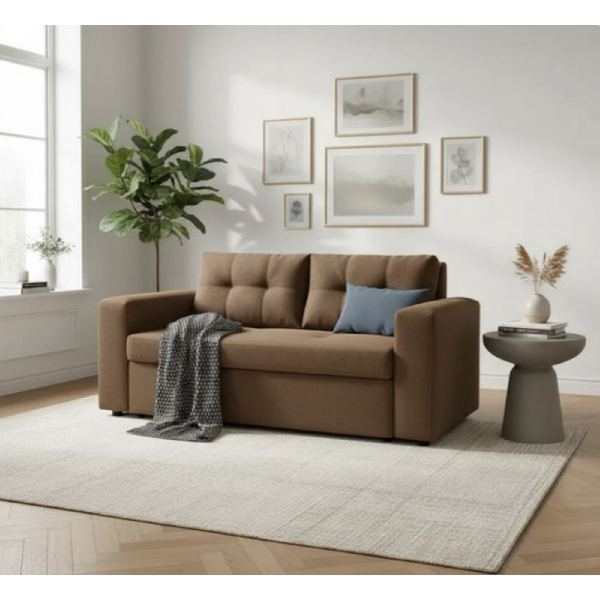 Flobal - Sofá 3 Cuerpos Florencia Marron - Repelente A Líquidos