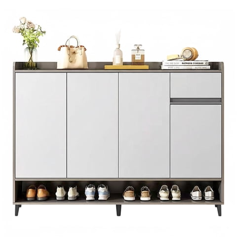 Mundo Online - Zapatero Silver 4 Puertas Con Cajón Organizador Estante 120Cm