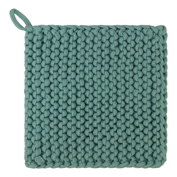 REGALWOVEN 1 Pcs Agarradores de Ollas, Trivets Resistentes al Calor, Almohadillas Antideslizantes para Cocina Cocinando Verde Oscuro 7.5*7.5in