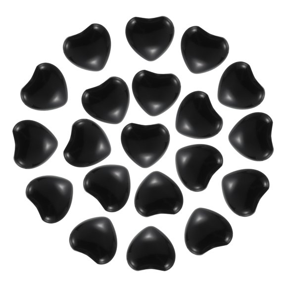 Uxcell 20Pcs Piedra de Cristal Natural en Forma de Corazón, 0.6 Pulgadas 5/16" de Grosor Mini Piedra de Amor Pulida, Cristal de Gema de Bolsillo Grabado Piedras de Preocupación, Obsidiana Negra