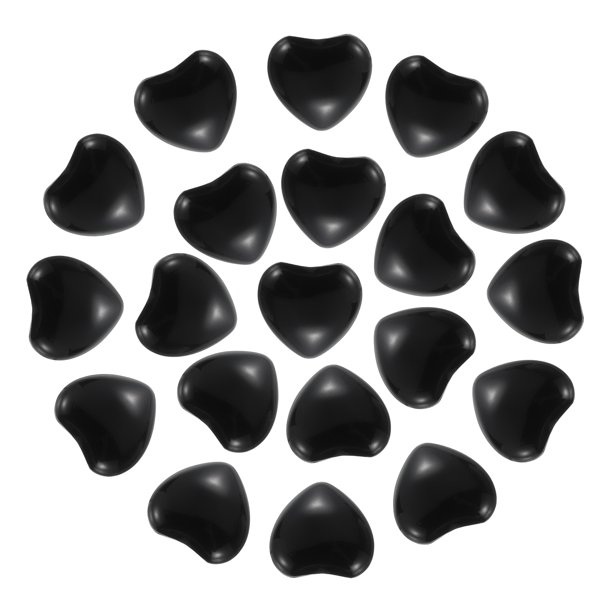 Uxcell 20Pcs Piedra de Cristal Natural en Forma de Corazón, 0.6 Pulgadas 5/16" de Grosor Mini Piedra de Amor Pulida, Cristal de Gema de Bolsillo Grabado Piedras de Preocupación, Obsidiana Negra