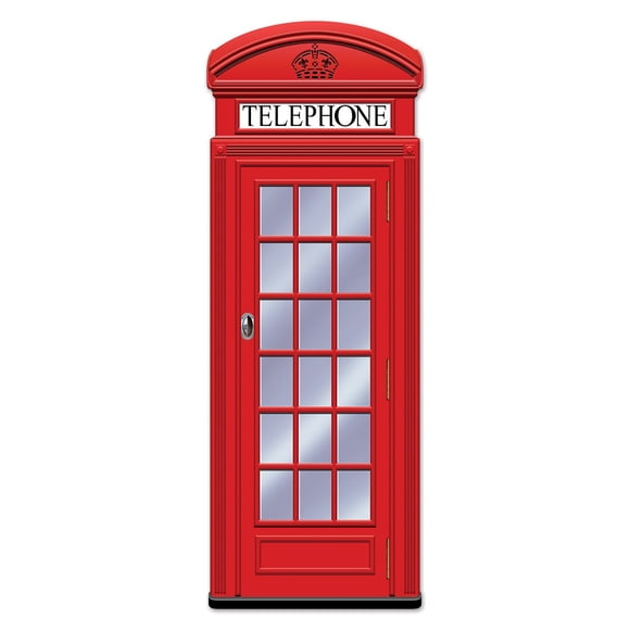 Cabina telefónica Decoration Beistle Jointeted de 1,5 m, temática británica, color rojo