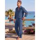 thumbnail image 4 of INSPIRE CHIC Conjunto de 2 Piezas de Lino Camisa de Manga Larga Pantalones con Cordón L Azul Oscuro, 4 of 5