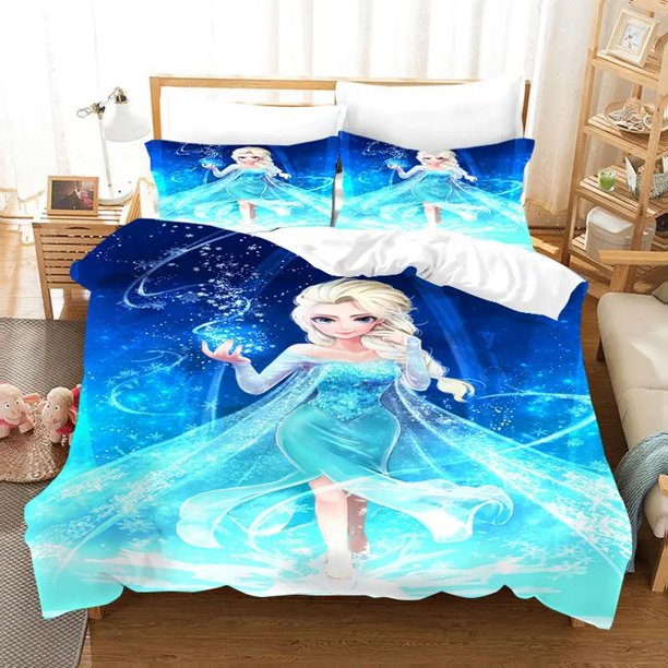 Frozen Elsa sexy bedding set home textile 100% polyester 3D bedding king size print single bed girls bedding set bedroom set Bed Sheets