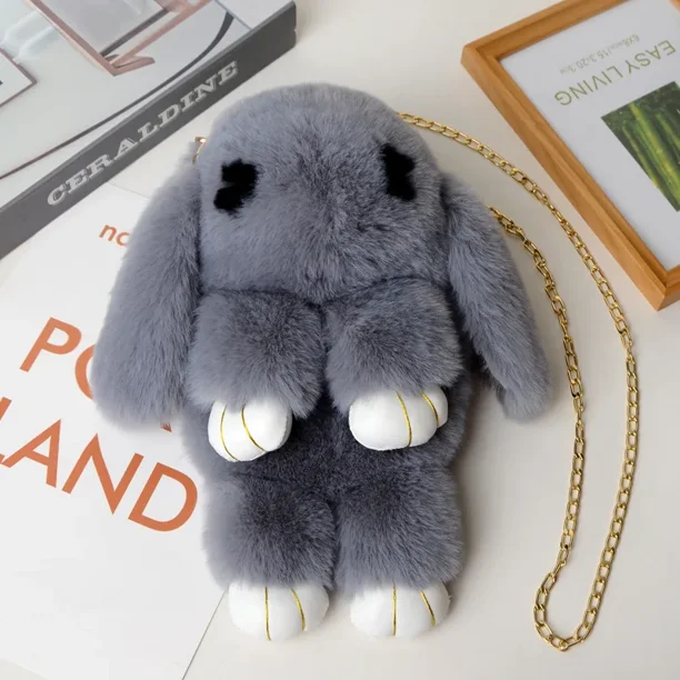 Cute Plush Rabbit Single Shoulder Bag Crossbody Bags Japanese Bunny Stuffed Rabbit Toy Children School Backpack Kids Gift Toys
