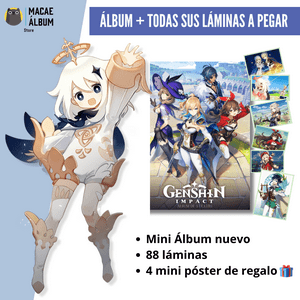 Macae - Mini Álbum Genshin Impact + Todas Sus Láminas A Pegar