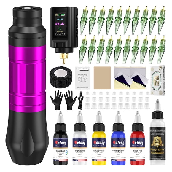 Pluma de Tatuaje Nazzor Inalámbrica 1800 mAh – Kit de Líneas y Sombreado