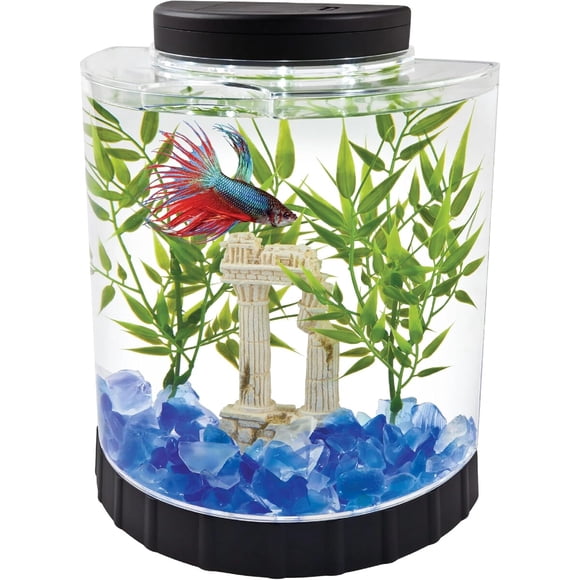 Pecera Tetra LED Half Moon de 1,1 galones para pez betta