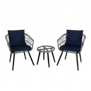 Space Home - Juego De Terraza Blue Falcon Con Almohadon Y Mesa