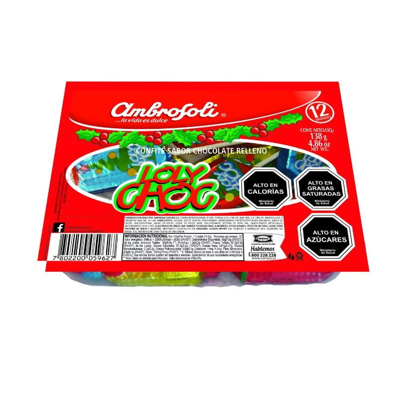 Chocolate Huevito Loli Choc Navidad 138 g Ambrosoli
