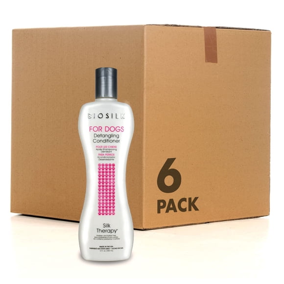 Acondicionador desenredante BioSilk para perros Silk Therapy 360 ml x6