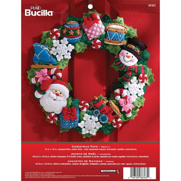 Kit De Guirnaldas Navideñas Con Apliques De Fieltro 40 Cm