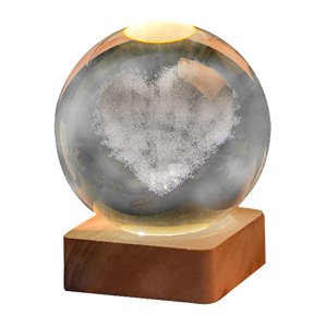 Ioensy - Decoraciones De Luz Nocturna Con Bola De Cristal 3D Para Regalos Creativos, Cumpleaños De Escritorio, 6Cm De Diámetro