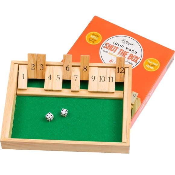 Shut The Box Game Regal Games Wooden Board para 2 jugadores
