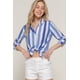 thumbnail image 4 of Camisa Fashnzfab Tejida De Rayas Anchas Manga Larga Azul Marino, 4 of 5
