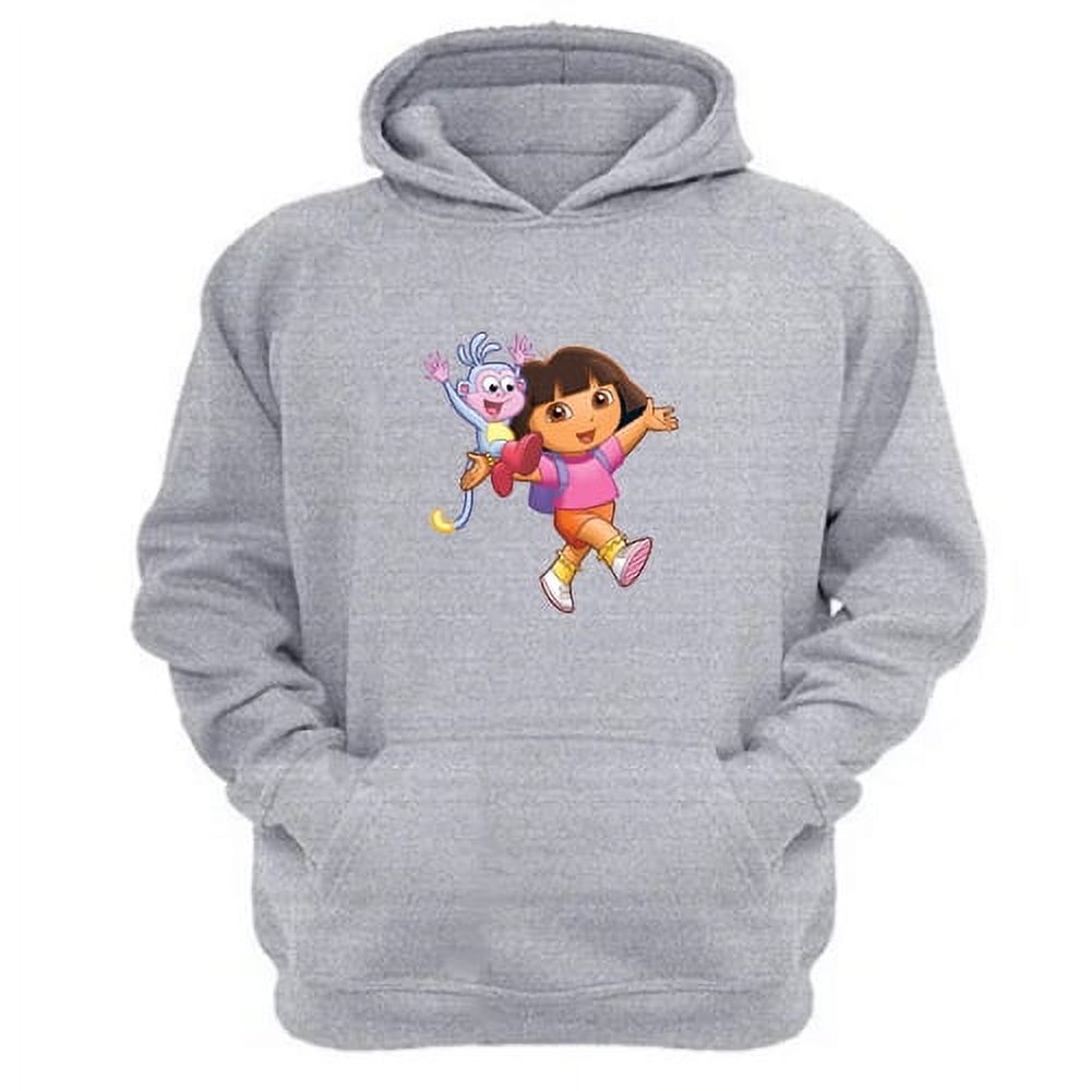 Genérico - Polerón Canguro Dora Dibujos Animados Gris Claro Talla S Unisex