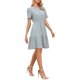 thumbnail image 4 of INSPIRE CHIC Vestido Mini con Capas para Mujeres Crochet Boho Casual de Manga Corta L Azul Gris, 4 of 6