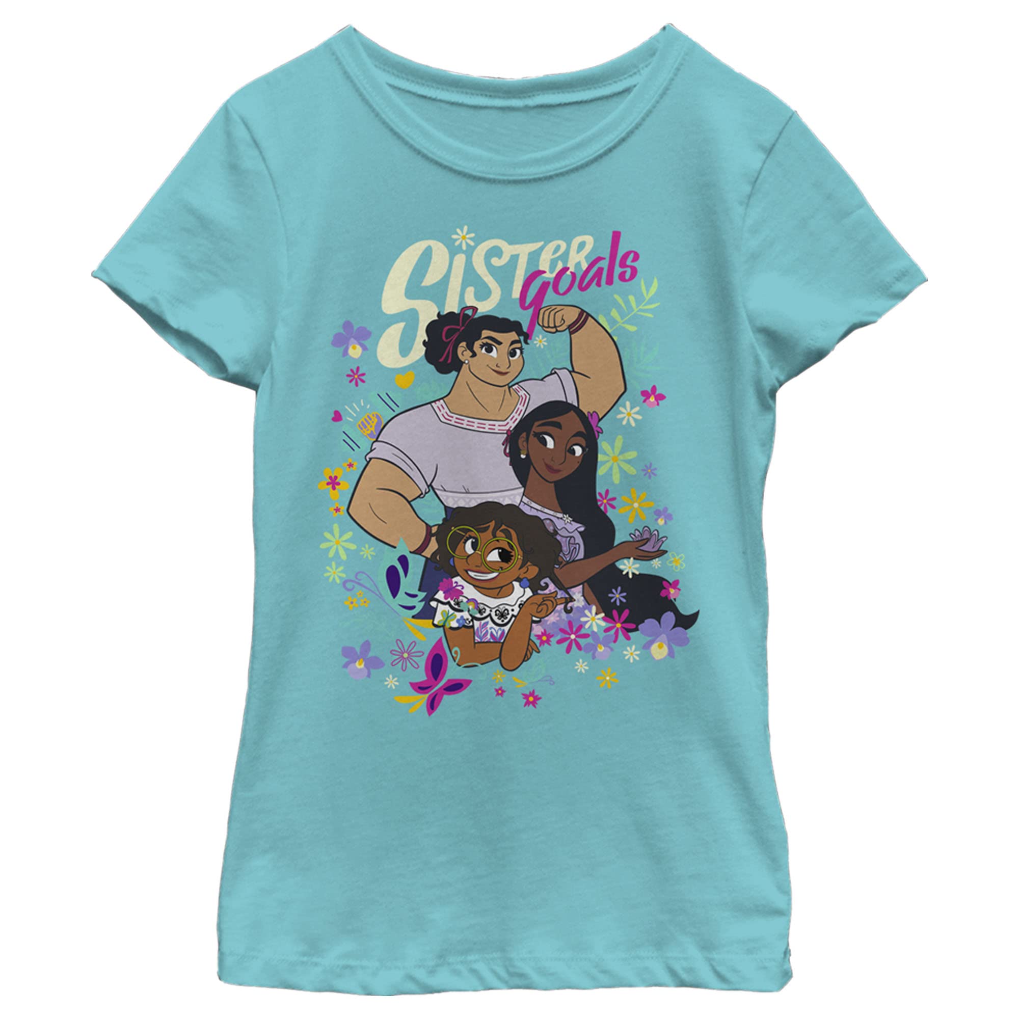 Camiseta Disney Sister Goals Para Niñas Azul Tahití, Talla L